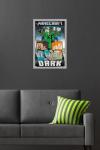 Trends International Minecraft - Beware Of The Dark Wall Poster, 22.4L x 14.7W, Gray Framed Version