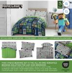 Minecraft Monster Hunters Video Games Blue 5 Piece Queen Size Comforter Set NEW