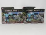 Lot of 2 Minecraft Movie:  Man’s Best Wolf – Steve & Wolf 4"-Action Figures New