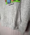 Minecraft Boys HOODIE SWEATSHIRT L Gray Graphic Pullover Cotton Pocket  NEW