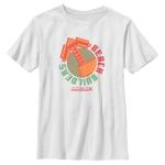 Boy's Minecraft Beach Builders Pickaxe T-Shirt - White - Large