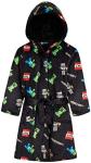 Minecraft Bath Robe for Boys, Teens Hooded Fleece Robe Cozy Loungewear Soft Nightwear Creeper Gamer Gifts for Kids (11-12 Years, Black)