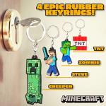 Minecraft Creeper Bracelet and Keychain Set