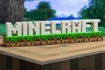 Paladone Minecraft Logo Light - Battery or USB Operated - 2 Light Modes - Officially Licensed Merchandise,White/Brown/Green