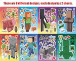 Minecraft Kids Stickers Set - 16 Fun Sheets