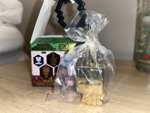 24k Gold Minecraft Bunny Backpack Figurine
