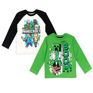 Minecraft Creeper Kids Long Sleeve T-Shirt Set