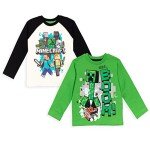Minecraft Creeper Kids Long Sleeve T-Shirt Set