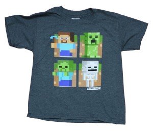 Minecraft Youth Tee - 4 Pixel Character Boxes