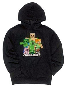 Minecraft Bobble Mobbin Hoodie for Boys, Charcoal
