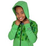 Creeper Zip Up Hoodie for Boys - Green