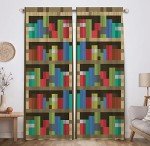 Minecraft Pixelated Bookshelf Curtains for Kids Room