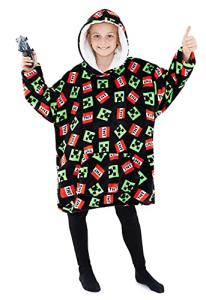 Minecraft Kids Sherpa Hoodie Blanket - Black