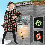 Minecraft Kids Sherpa Hoodie Blanket - Black