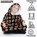 Minecraft Kids Sherpa Hoodie Blanket - Black