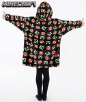 Minecraft Kids Sherpa Hoodie Blanket - Black