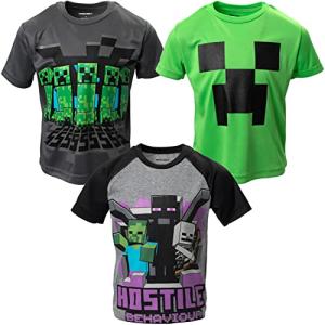 Minecraft Boys' 3-Pack Creeper & Enderman T-Shirts