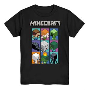 Minecraft Creeper Face T-Shirt for Boys - Black & Green