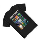 Minecraft Creeper Face T-Shirt for Boys - Black & Green