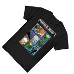 Minecraft Creeper Face T-Shirt for Boys - Black & Green