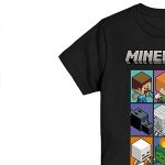 Minecraft Creeper Face T-Shirt for Boys - Black & Green