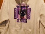 Minecraft Unisex White Hoodie with Purple Graphics