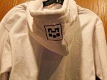 Minecraft Unisex White Hoodie with Purple Graphics