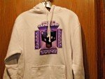 Minecraft Unisex White Hoodie with Purple Graphics