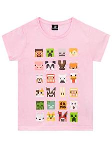 Pink Minecraft T-Shirt for Girls - Size 7