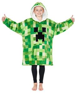 Light Green Minecraft Fleece Hoodie Blanket for Kids