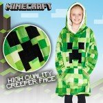 Light Green Minecraft Fleece Hoodie Blanket for Kids