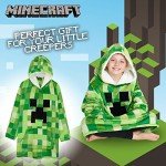 Light Green Minecraft Fleece Hoodie Blanket for Kids