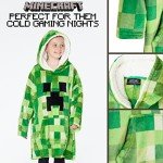 Light Green Minecraft Fleece Hoodie Blanket for Kids