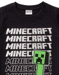 Boys' Black Minecraft Creeper T-Shirt, Size 7-8
