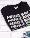 Boys' Black Minecraft Creeper T-Shirt, Size 7-8