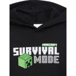 Minecraft Black Graphic Hoodie for Boys Ages 10-12