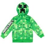 Minecraft Creeper Boys Fleece Zip-Up Hoodie