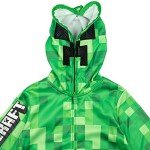 Minecraft Creeper Boys Fleece Zip-Up Hoodie