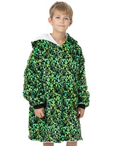 Minecraft Creeper Oversized Blanket Hoodie for Boys