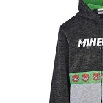 Kids' Minecraft Creeper Hoodie - Green/Grey, Size 4