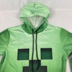 3D Printed Minecraft Creeper Green Hoodie for Kids