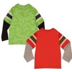 Minecraft Characters Long Sleeve T-Shirt 2-Pack for Kids