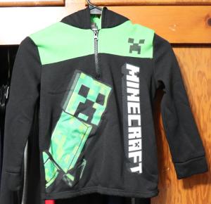 Minecraft Black Creeper 1/4 Zip Hoodie - Youth