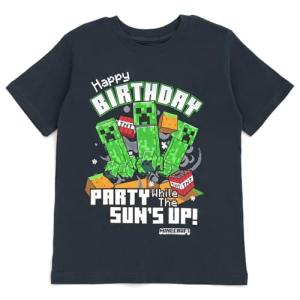 Creeper Birthday T-Shirt for Boys, Gray 6