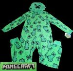 Kids Green Creeper One Piece Pajamas Hoodie