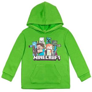 Minecraft Mobs Fleece Hoodie for Boys, Green 7-8