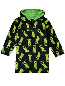 Minecraft Oversized Fleece Hoodie Blanket - Creeper Print