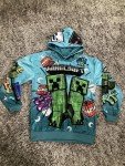Teal Green Minecraft Graffiti Hoodie for Boys