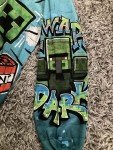 Teal Green Minecraft Graffiti Hoodie for Boys