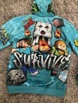 Teal Green Minecraft Graffiti Hoodie for Boys